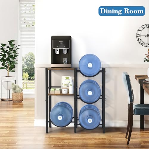 5 Gallon Water Jug Holder with Wood Storage Shelves Y67233
