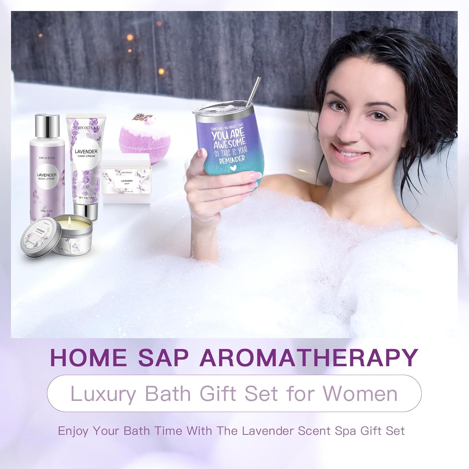 Purple Bubble Bath and Body Gifts Set Q1368