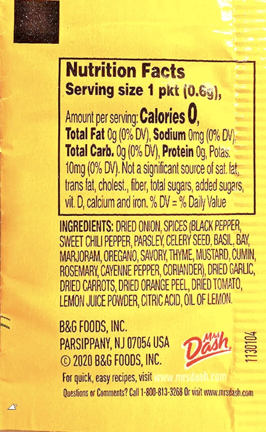 Salt Free No MSG Seasoning Blend, 50 Packets G266242