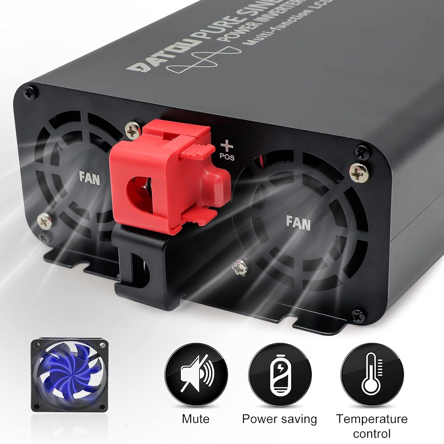 1500W Peak 3000W DC 12V to AC 110V 120V Power Inverter with 2 AC Outlets LCD Display M3858