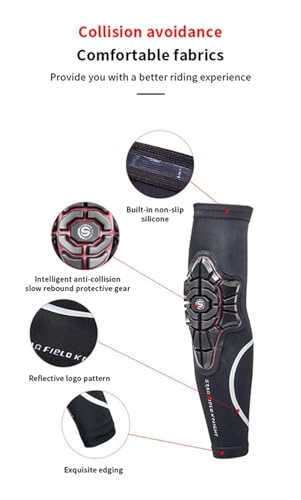 Motorcycle Knee Elbow Shin Guard Pads with Cooling Arm Sleeves B426