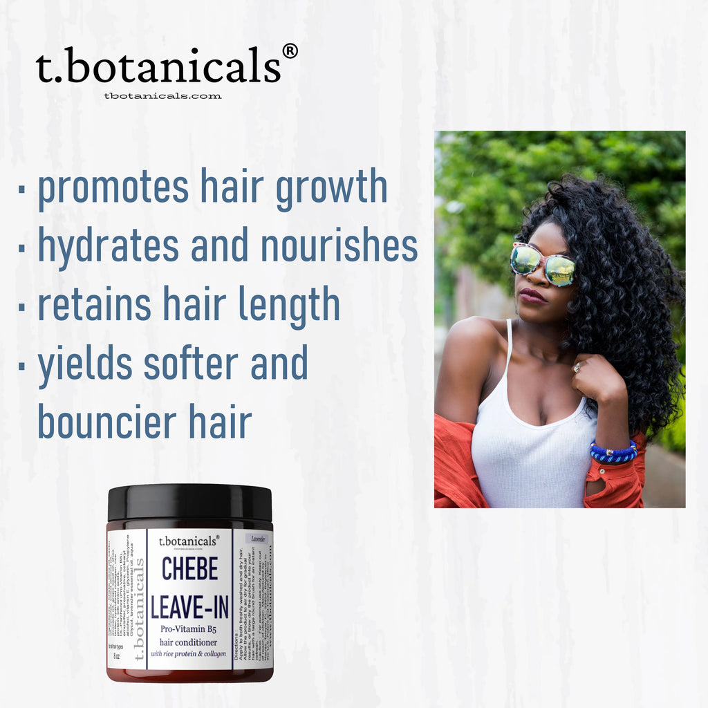 Chebe Leave In Conditioner with Provitamin B5, Chebe Butter, Chebe Powder, Chebe Oil, Silk Amino Acids, Collagen, 8 oz D8937