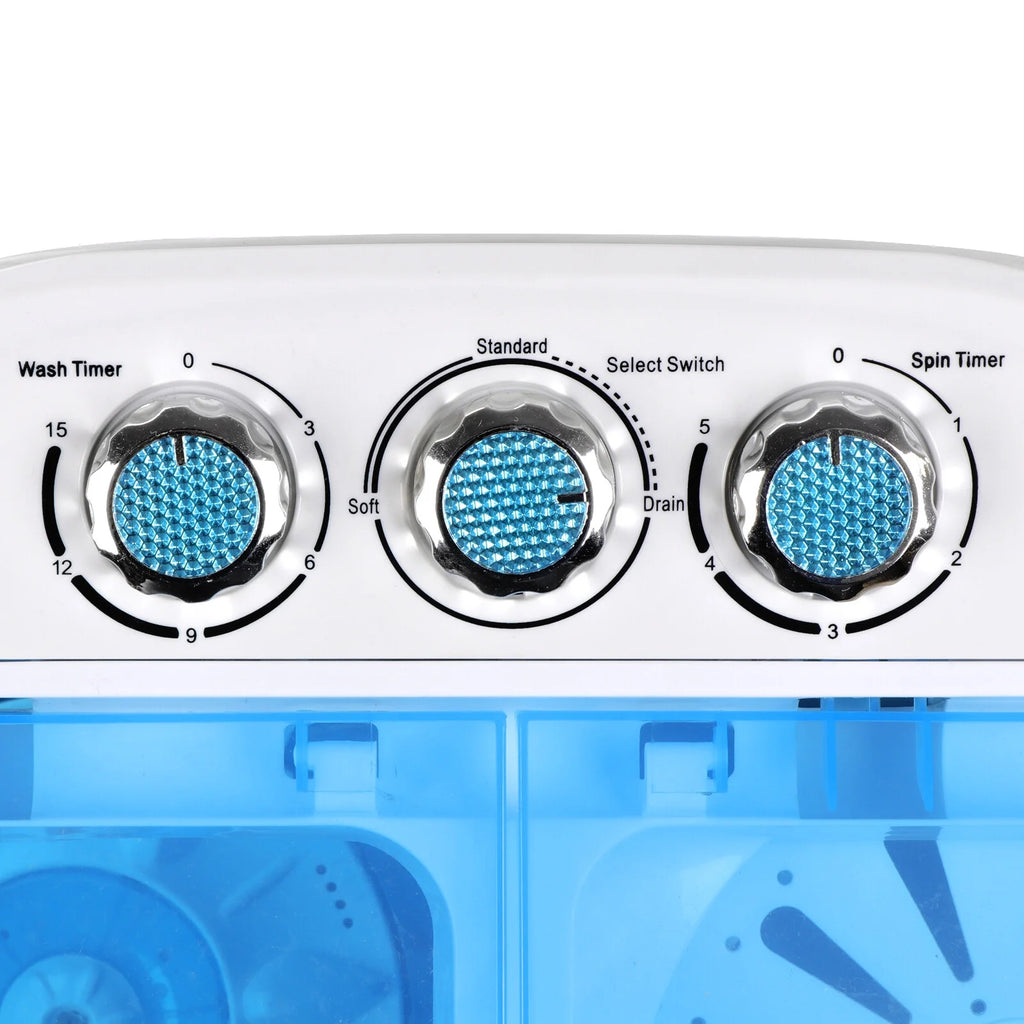 Compact Lightweight Twin Tub Washing Machine 6lbs Washer 4lbs Dryer X52532