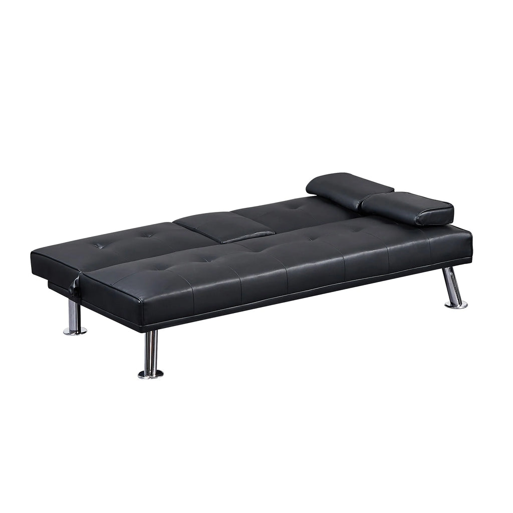 Faux Leather Loveseat Sofa Bed with Cup Holders L248516