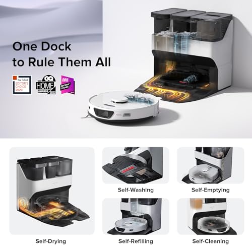 Robot Vacuum and Mop Combo, Self Drying, Self Washing E195349