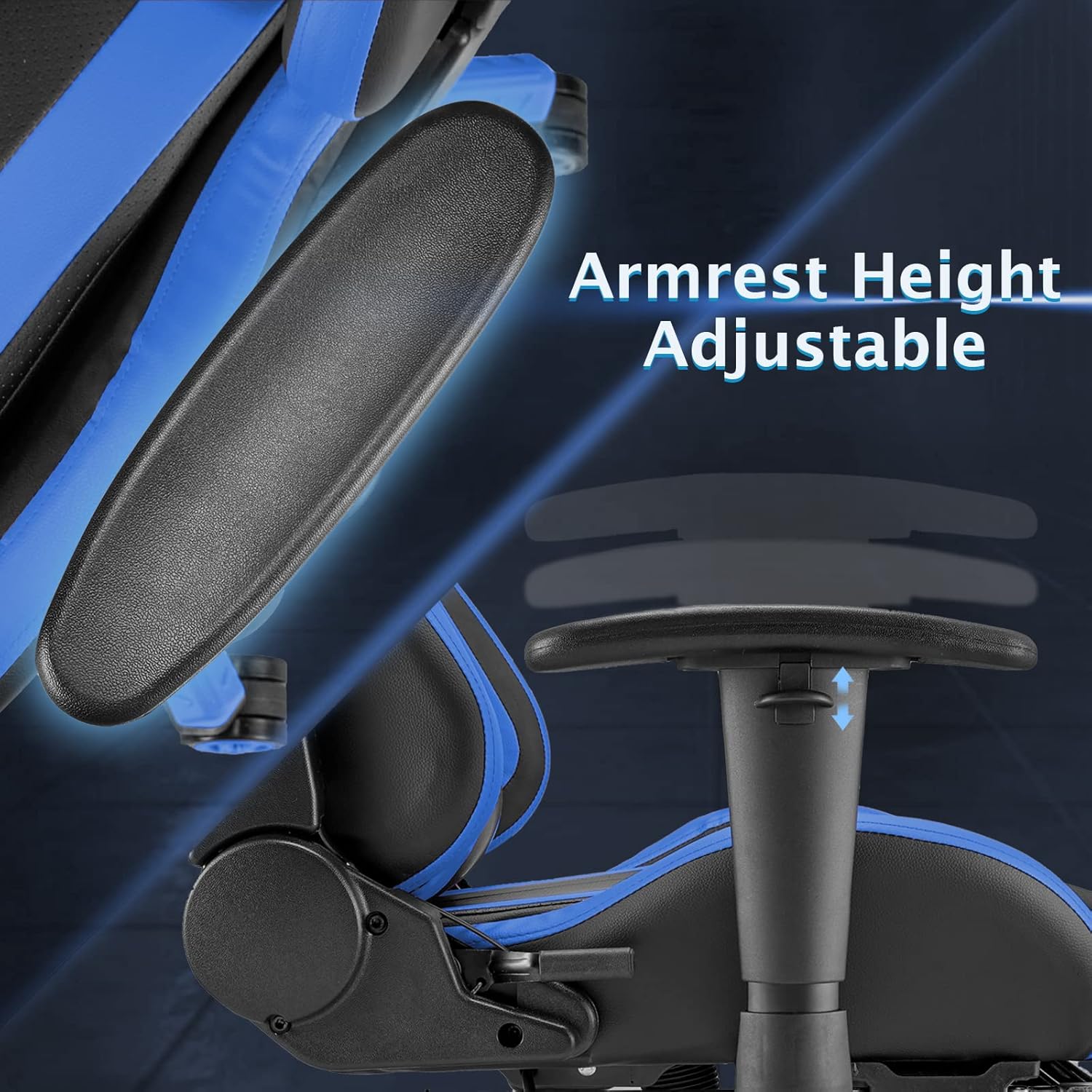 Reddish Blue Ergonomic Gaming Chair with Footrest I2013