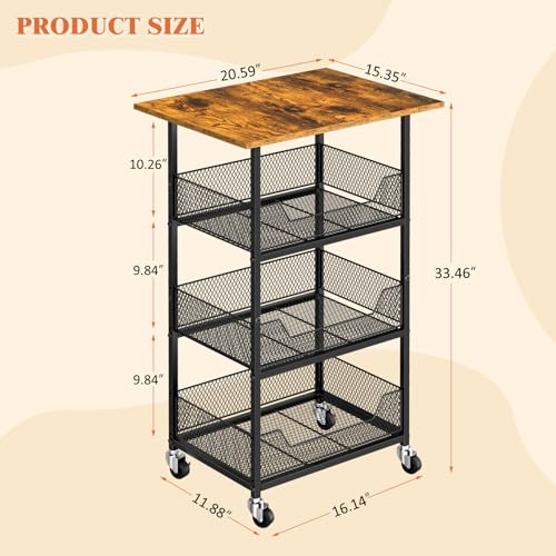 4 Tier Microwave Cart with Storage U114