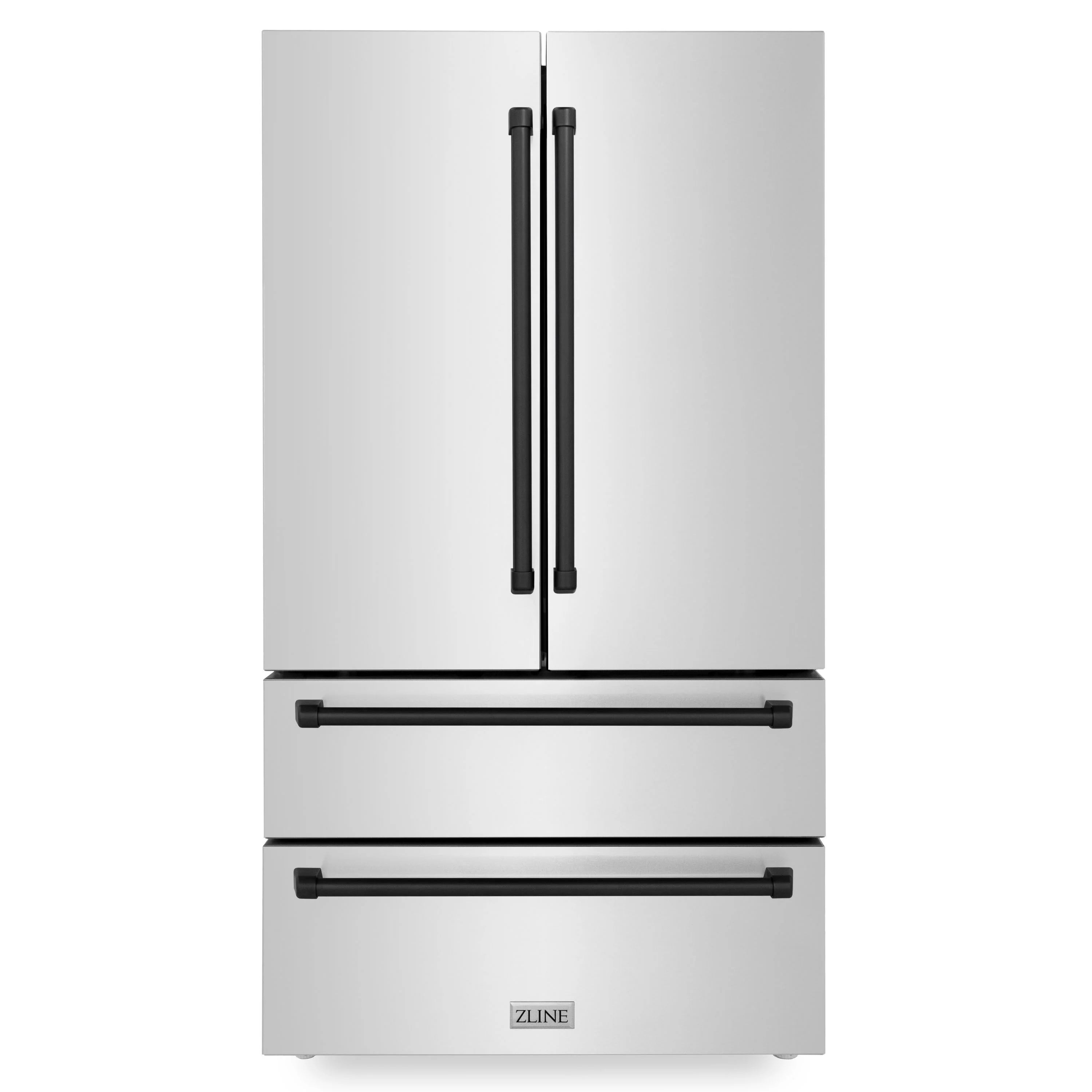 36 In. 22.5 cu. ft. Refrigerator with Ice Maker in Fingerprint Resistant Stainless Steel and Matte Black N3285
