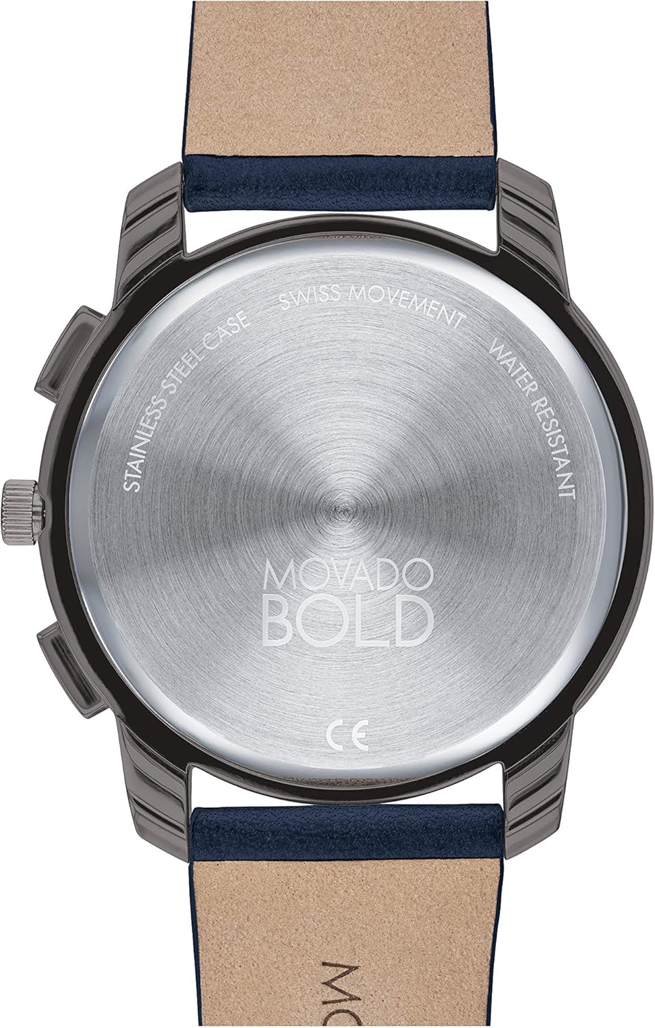 Navy Stainless Steel and Leather Strap Casual Watch K855