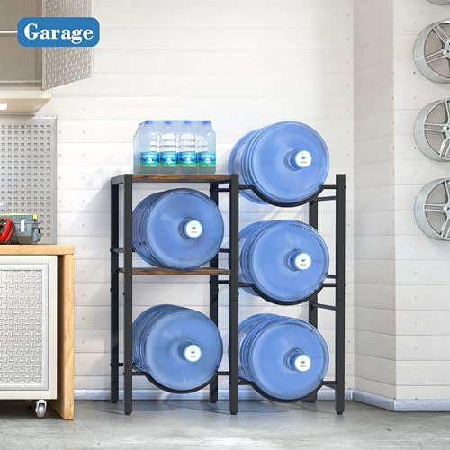 5 Gallon Water Jug Holder with Wood Storage Shelves Y67233