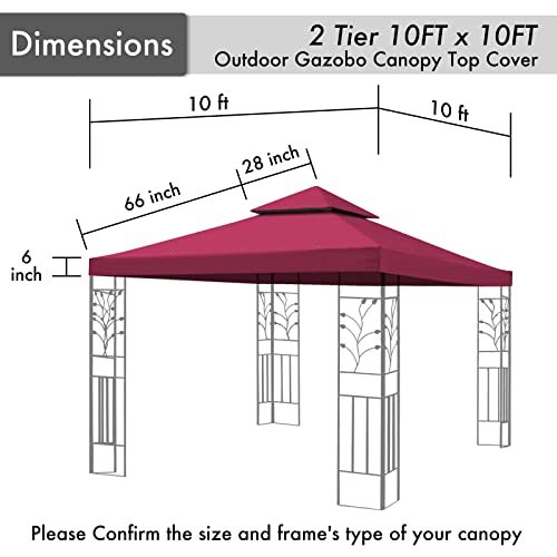 10x10 FT Grey Double Tiered Canopy Top R801403