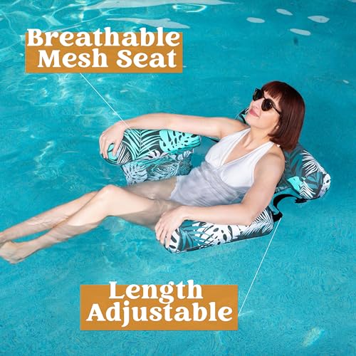 Inflatable Pool Lounge Chair with Plant Pattern R289