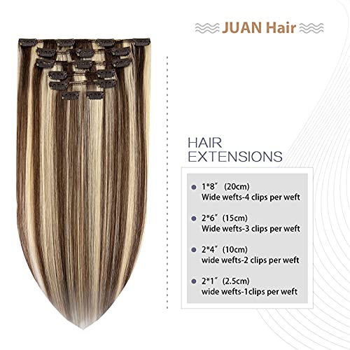 70G Dark Brown 100% Remy Human Hair Clip in Extensions 22 Inch T75668
