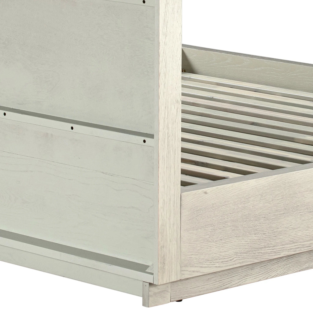 Grey Oak Wood Queen Platform Bed Frame Q120