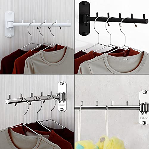 Gray Stainless Steel Folding Wall Mounted Clothes Hanger Rack with Swing Arm A227003