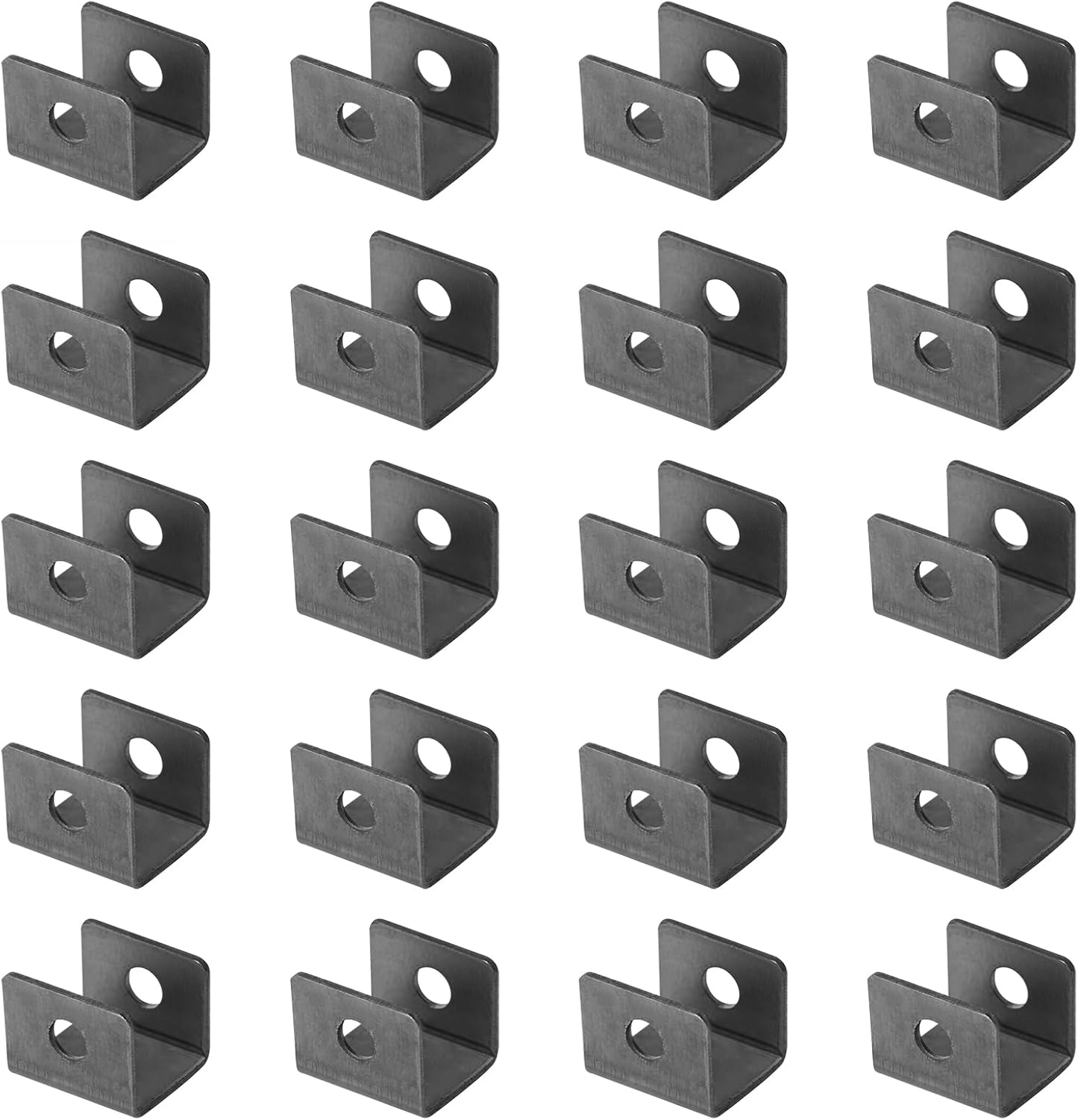 20 Pcs Weldable U Bracket with 2 Holes, Stamped Carbon Steel, Thickness 1.9 mm P175