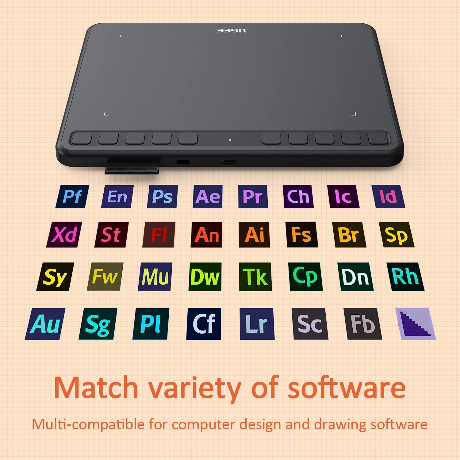 Graphics Drawing Tablet with Battery-Free Stylus Y3612