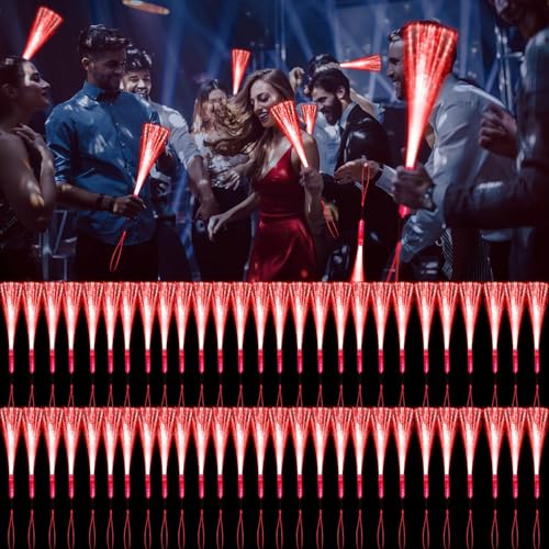 60 PCS White Fiber Optic LED Light Up Wands with 3 Flashing Modes C358476
