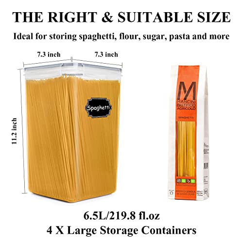 4 Pieces 5.2L BPA Free Airtight Food Storage Canisters Z3712