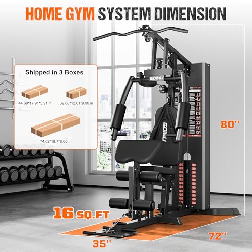 Multifunctional Home Gym Equipment with 140LBS Weight Stack E7705