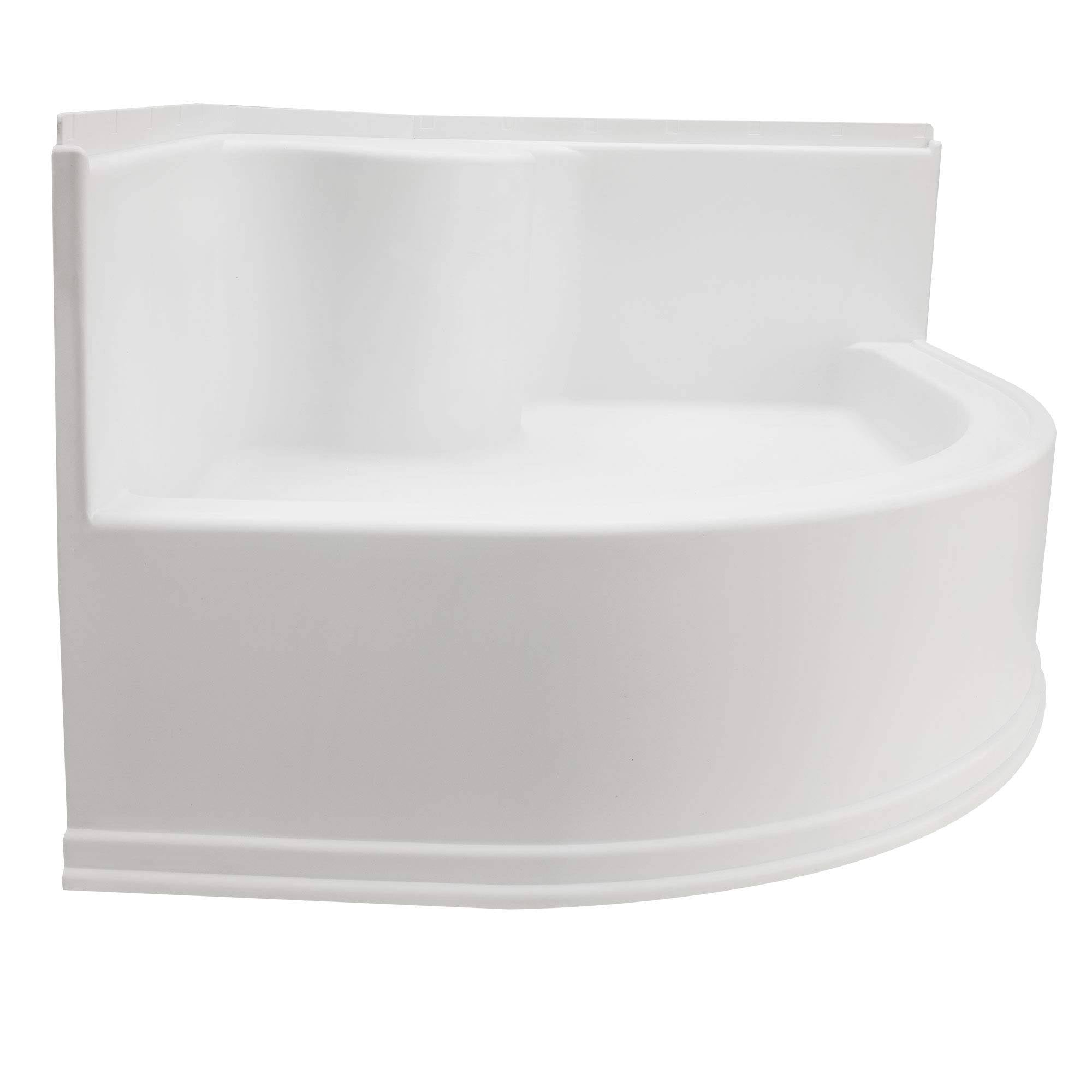 White Corner Shower Pan T371