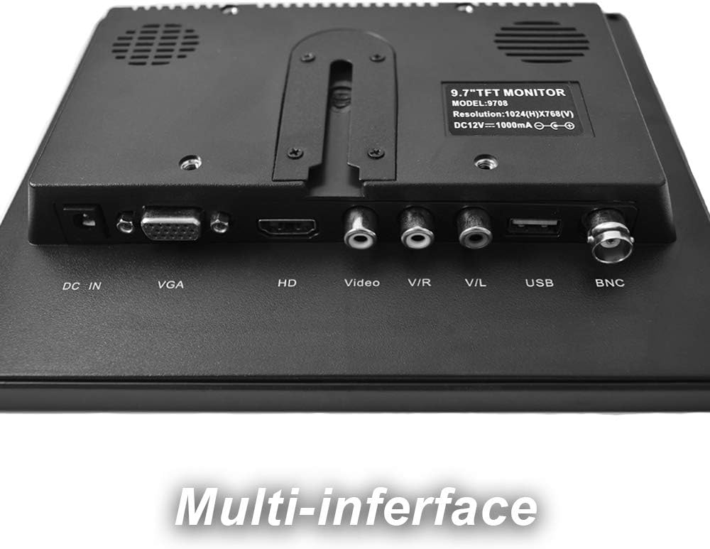 9.7 IPS HD LCD Monitor 1024x768 with VGA HDMI AV BNC USB Audio Ports Built-in Speaker C877494