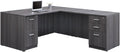 Reversible L Shaped Desk, 66" W Gray Finish, Computer Desk O519