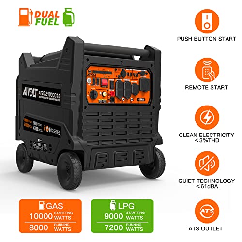 8000 Watt Dual Fuel Portable Inverter Generator E853