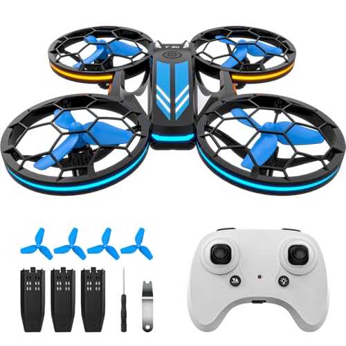 Mini Drones RC Drone Quadcopter with LED Light, 3 Batteries Y1827