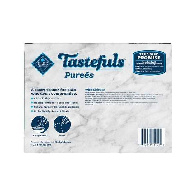Blue Buffalo Tastefuls Purees Adult Cat Food Topper 12 CT W747