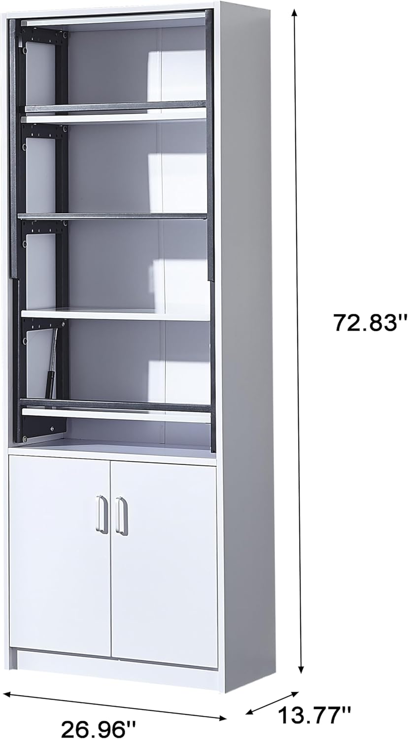 White Wall Mounted Fold Out Desk with Storage Area Q4634