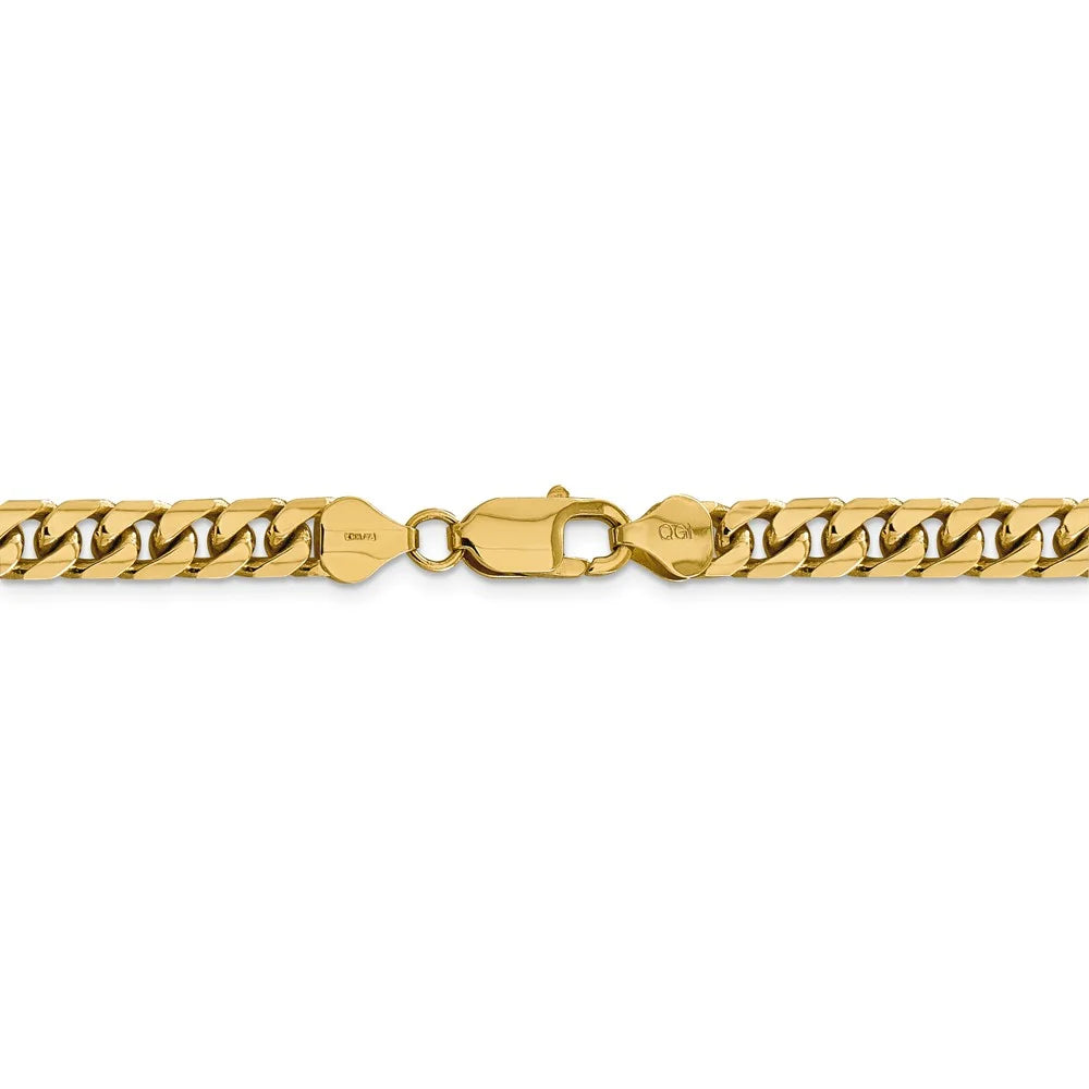 14kt Yellow Gold 6.25mm Solid Miami Cuban Chain 20 inch Lobster Clasp S17122