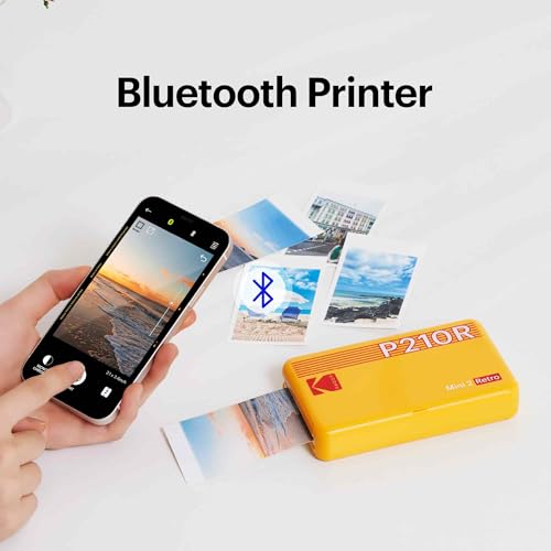 White Portable Photo Printer (2.1x3.4 inches) 8 Sheets + 60 Sheets Bundle Y997