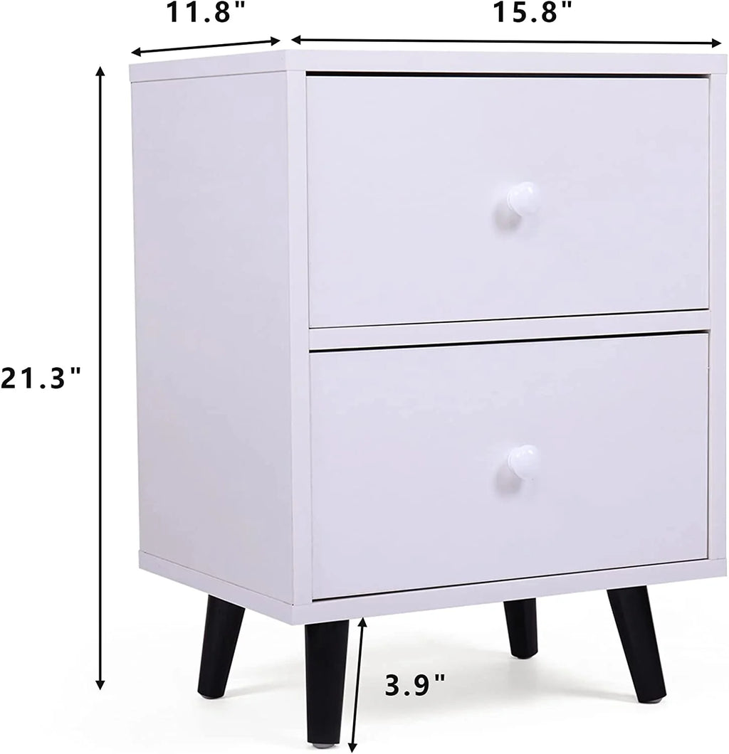 White 2 Drawer Nightstand Y749414