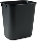 Plastic Wastebasket, Rectangular, 3.5gal, Black K218866