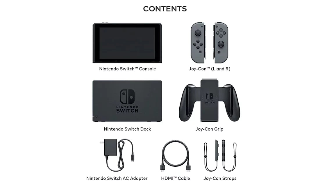 Gray Joy Con with HeadSet Bundle Accessories Used Q161266