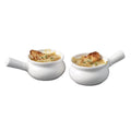 Set of 2 White Porcelain Onion Soup Bowls, 300ml, Oven Safe U748416