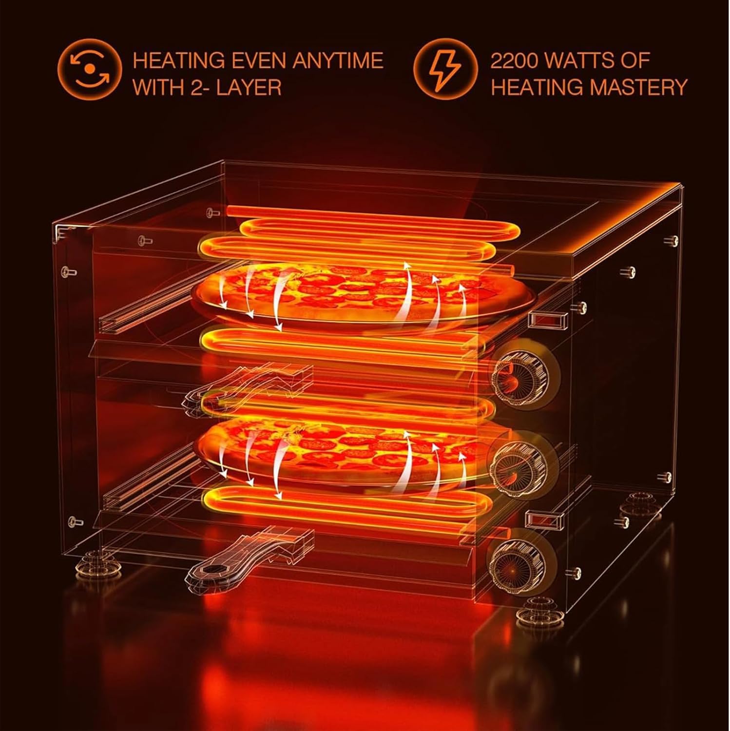 2-Layers Stainless Steel Electric Pizza Oven T599