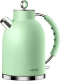 Stainless Steel 1.5L 1500W Retro Electric Kettle Matte Green L744112