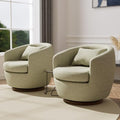 Blue Swivel Barrel Chairs Set of 2 Fabric J34145