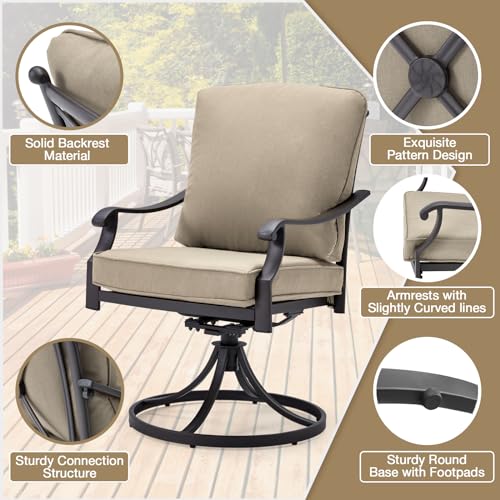 Red Patio Swivel Chair Set of 2 with Thickened Cushions G299798