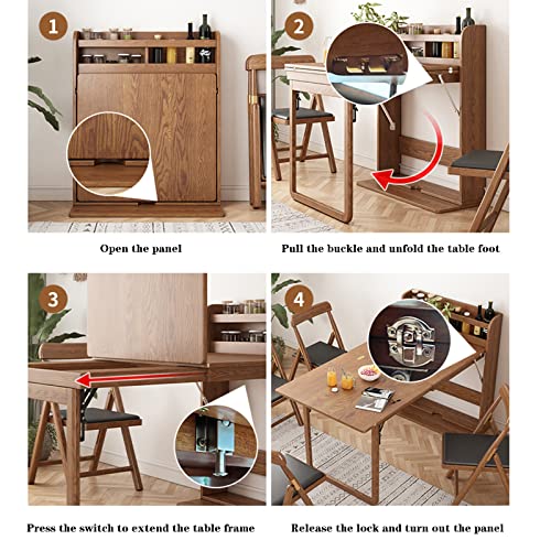 Wall Mounted Wooden Fold Out Table with Storage Shelf R9164