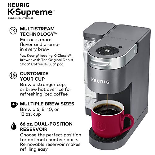 Single Serve K-Cup Pod Coffee Maker (Black) with Universal Reusable Filter (Gray) A581