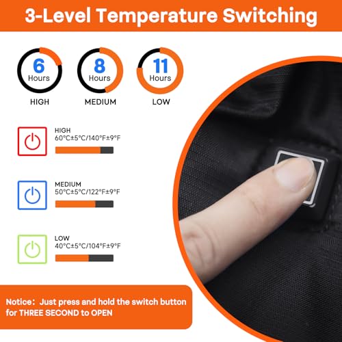 Heated Hand Warmer Pouch with 10000mAh Power Bank, 3 Levels Heating, Waterproof G92692