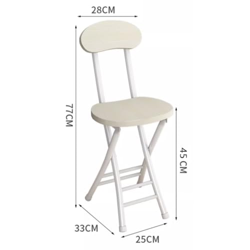 White Oak Folding Stool with Backrest N8390