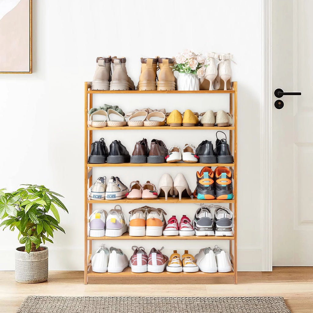 6-Tier Bamboo Wood Shoe Shelf O4460