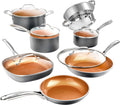 12 Piece Non-Stick Copper Pots and Pans Set Ocean Blue X9934