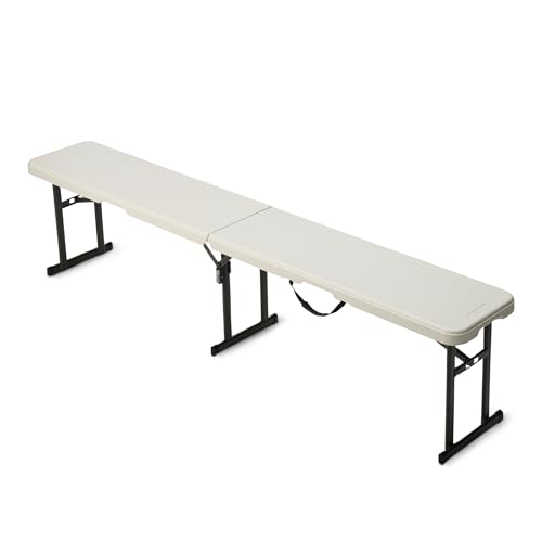 6ft White Folding Bench with Carrying Handle E7436