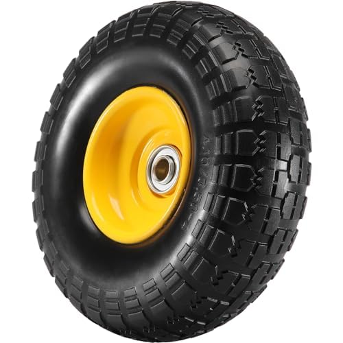 10-Inch Solid Rubber Flat Free Tubeless Tires and Wheels, 2-Pack G974