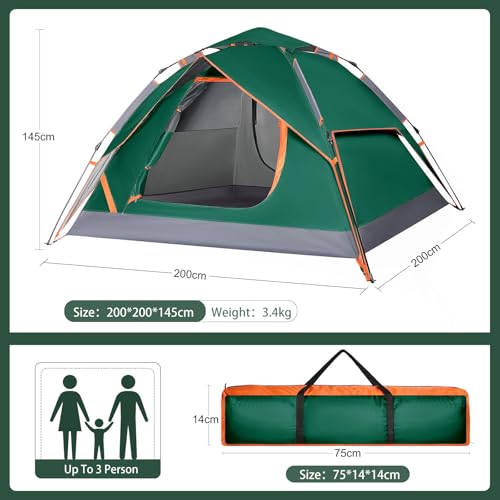 2 Person Instant Pop Up Dome Tent C22222